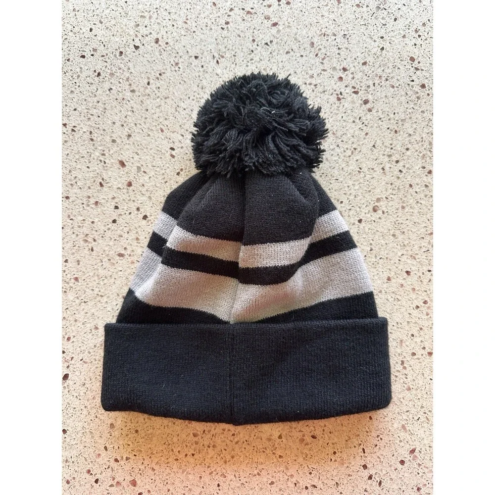 New Air Force Falcons New Era Striped Black Gray Knit Pom Hat Beanie NCAA